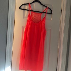 hot pink summer dress / swim cover